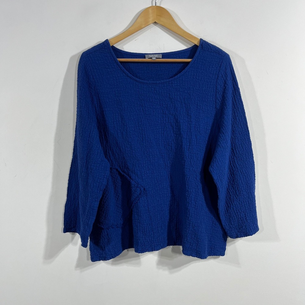 Habitat Artsy Clothes To Live In Royal Blue Pocket Top Womens Medium Lagenlook